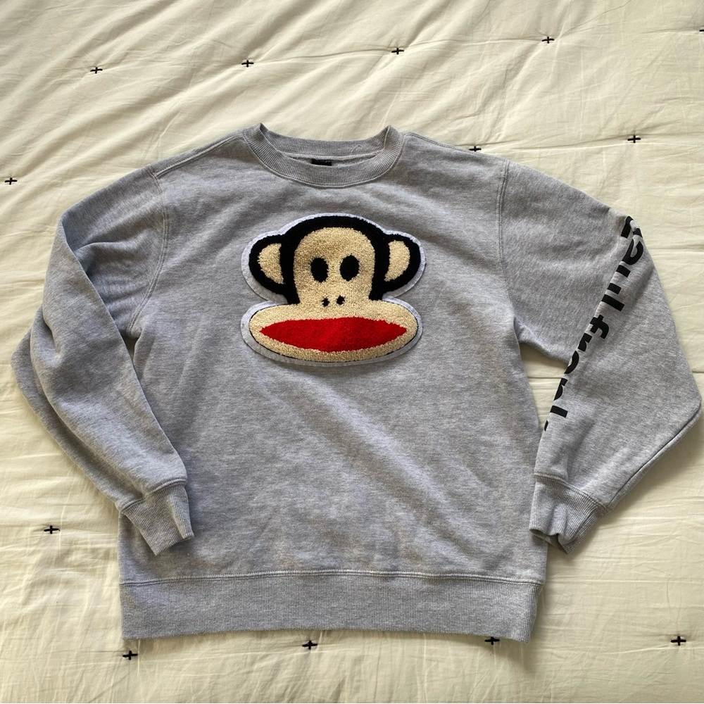 Paul Frank Y2K Gray Sweatshirt with Signature Monkey Juniors size M (adult S)